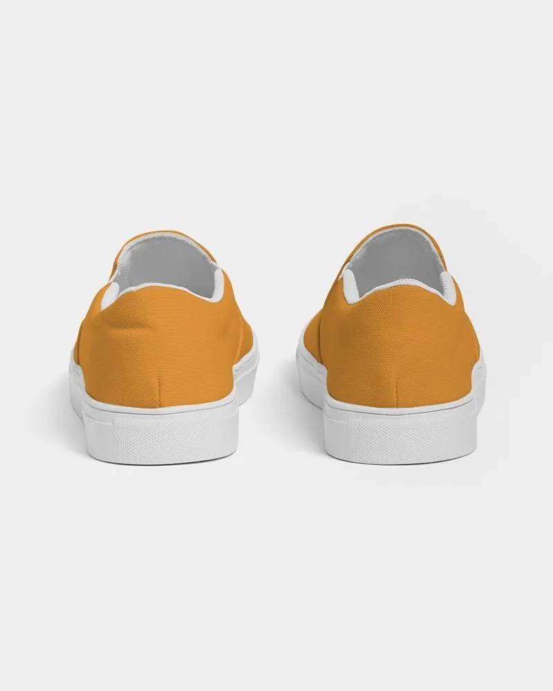 Bright Orange Slip-On Canvas Sneakers | Men's | Bright Pure Orange | C0M50Y100K0